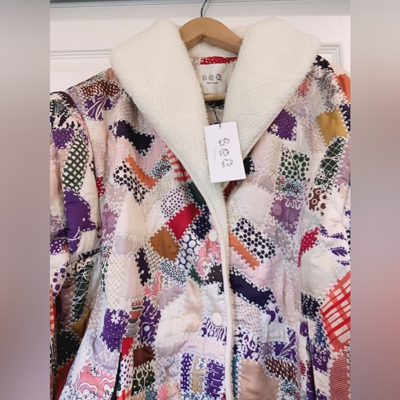 NWT $625 Sea Harlow Patchwork Puffer Jacket - Picture 11 of 16